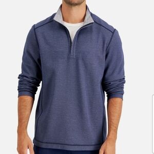 Tommy Bahama 'Switch It Up' Reversable Navy Long Sleeve Pullover Shirt Mens XXL